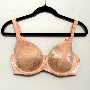 Essential Bodywear Women’s 36E Peach Underwire Bra Style 8124 Lightly Lined Full